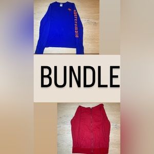 Abercrombie Shirt & Old Navy Hoodie EUC